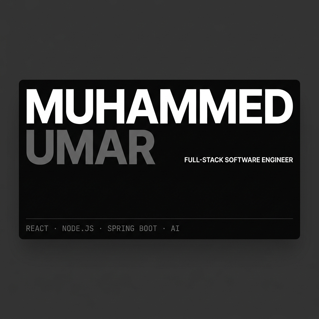 Muhammed Umar Shaikh — Full-Stack Developer & Software Engineer